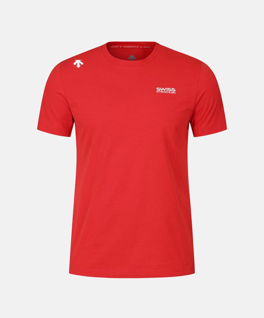 DESCENTE Swiss Triathlon Short Sleeve T-Shirt Red Sr223Its53 (A Type)