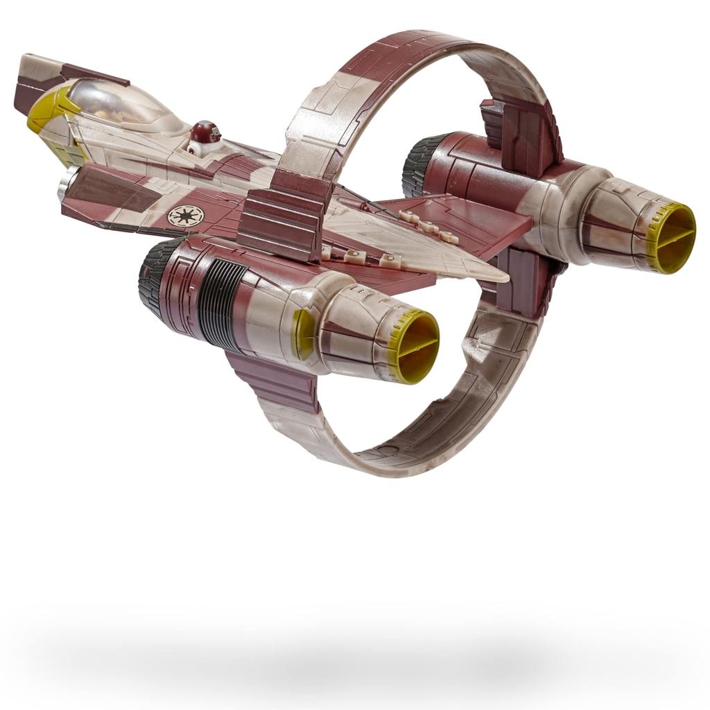 Star Wars Micro Galaxy Squadrons Starfighter Class OBI-WAN Kenobi's Jedi Starfighter 5-Inch Vehicle with 1-Inch OBI-Wan Kenobi & R4-P17 Microfigures