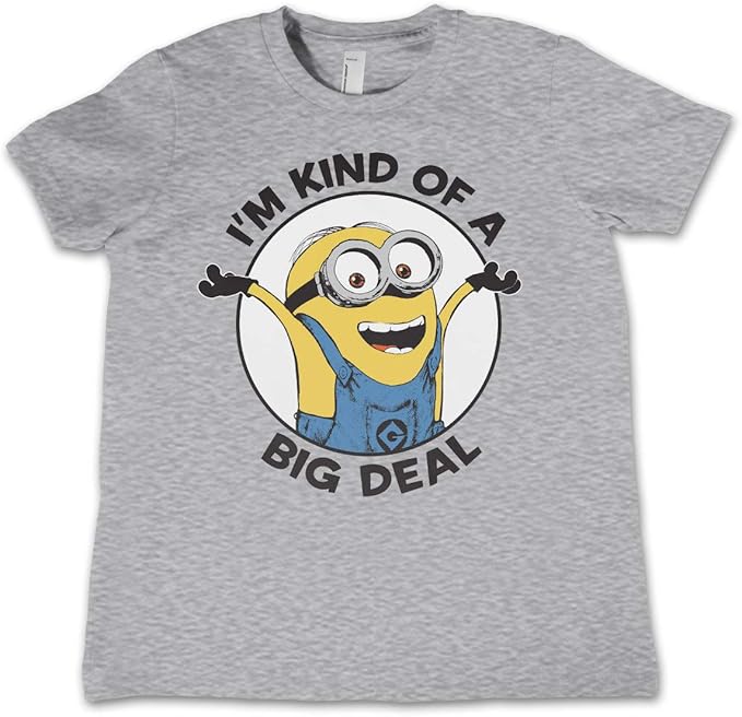 MINIONS Official Licensed I m Kind of A Big Deal Kids T-Shirt (Heather Gray) 160