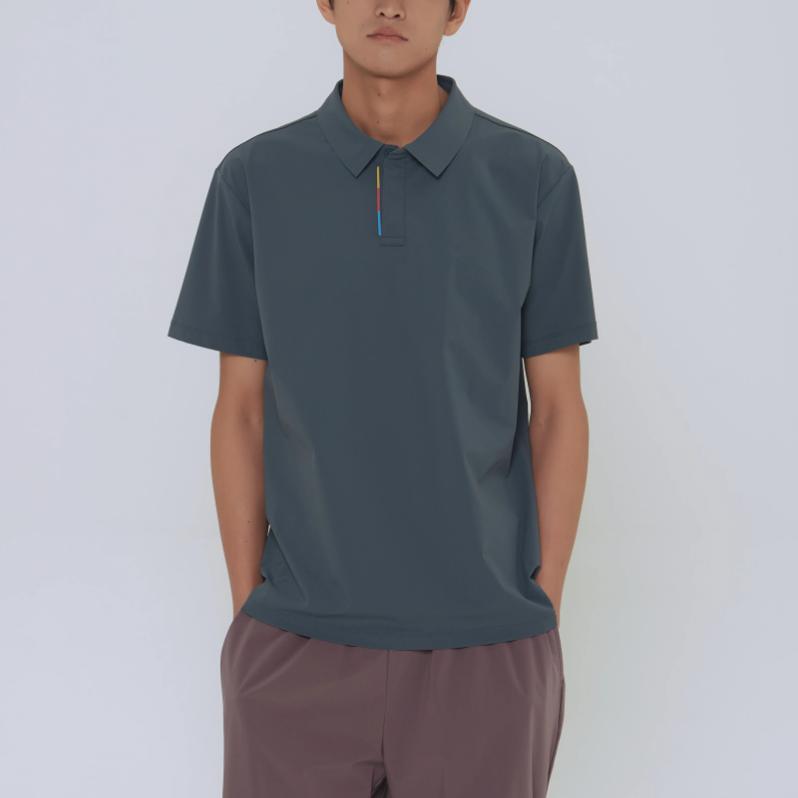 SALOMON Solid Color Letter Short Sleeve Polo Shirt Unisex Tops LD0065200