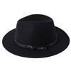 1Pc Fashion Wool Fedora Hat Men Autumn Winter Wide Brim Jazz Cap Imitation Woolen Women Church Felt British Hat