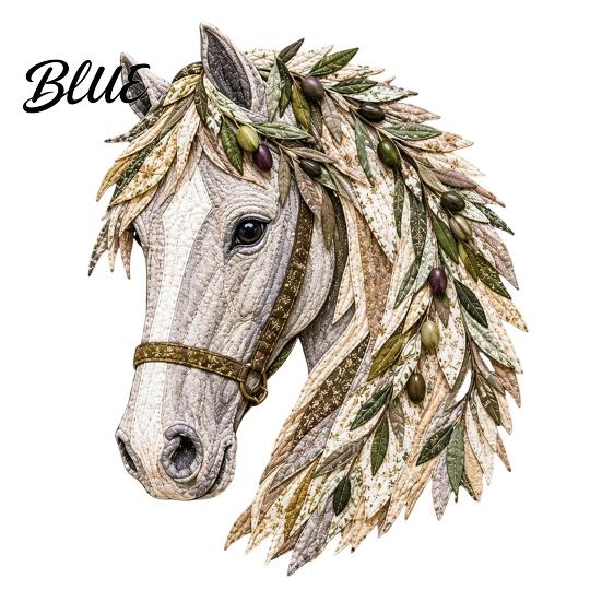 Creative Needlework Supplies Art Sewing Fabric DIY Patchwork Kit Floral Horse Flower Theme Kit
