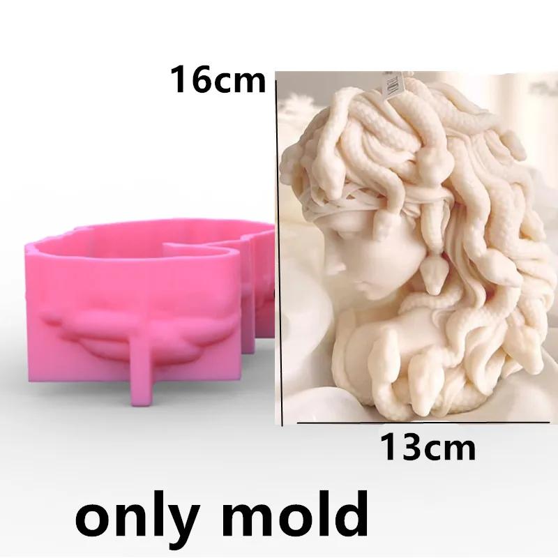 DIY Queen Halfbody Statue Candle Silicone Mold Goddess Halfbody Sculpture Resin Mold Long Hair Women Concrete Cement Gypsum Mold