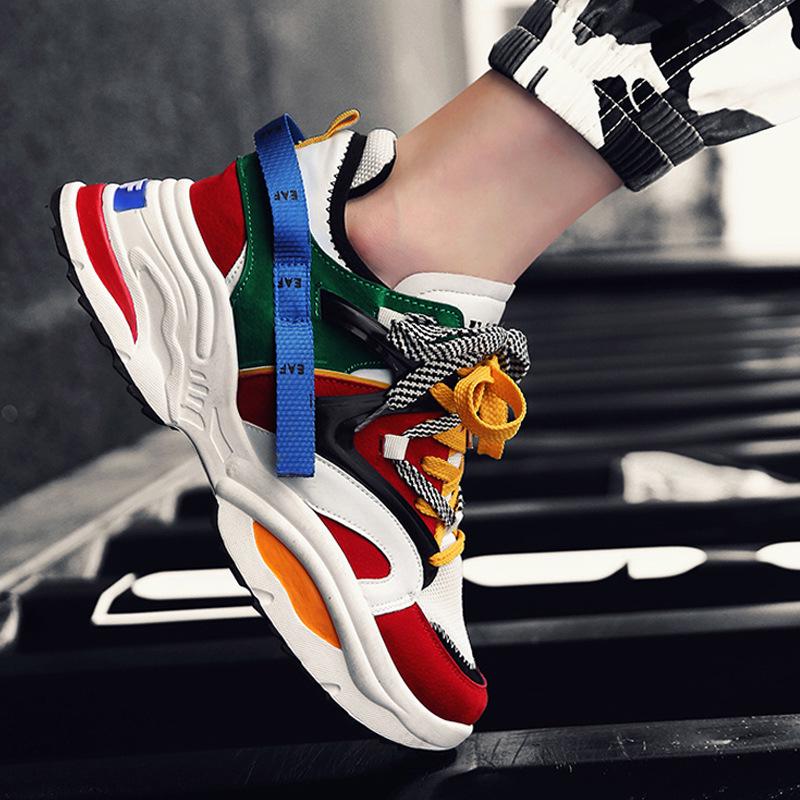 Fashion Spring and Autumn New Couple Sports and Leisure Shoes Breathable, Comfortable, Increased Height Multi Color Men's Shoes