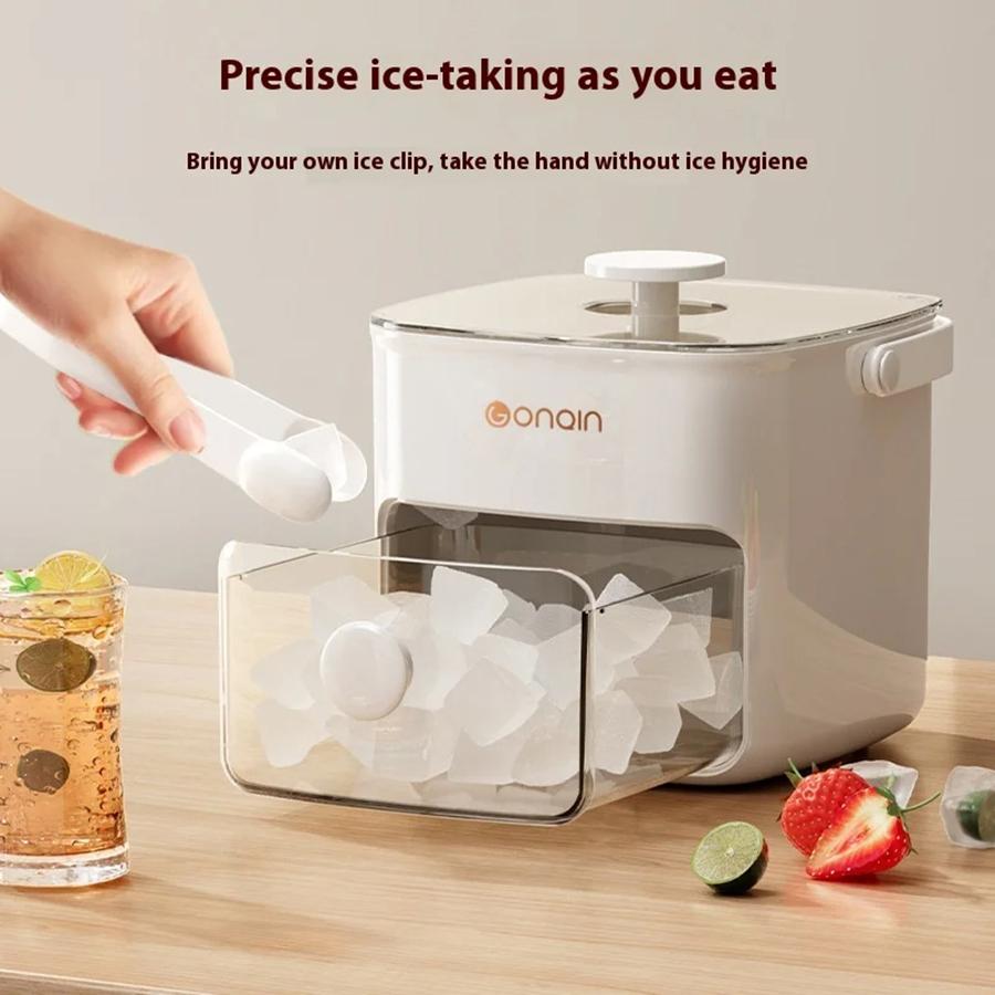 Large 48-grid Ice Cube Machine with Easy-to-slip Double-layer Design Portable Easy Press Cap Household Ice Storage Tray Ice Box