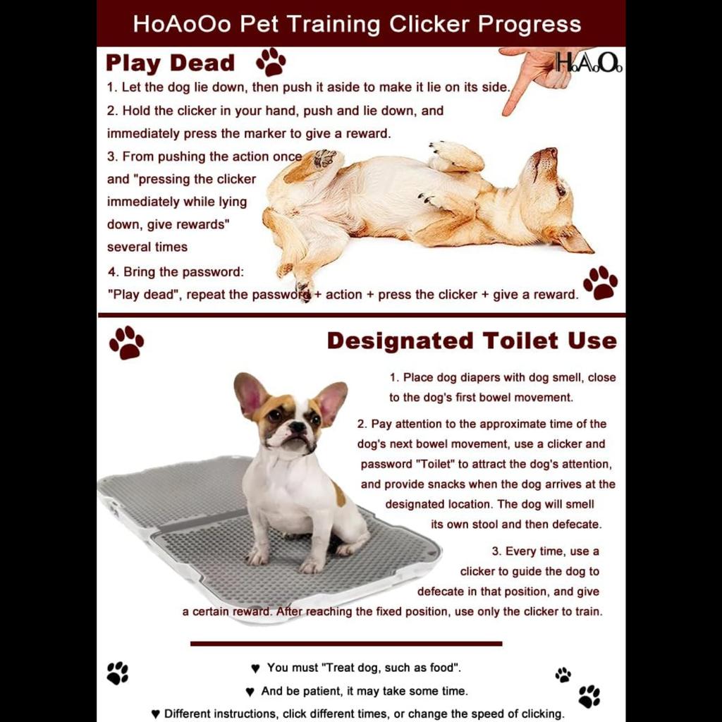 Pet Training Clicker with Wrist Strap - Dog Training Clickers (Black + Blue)