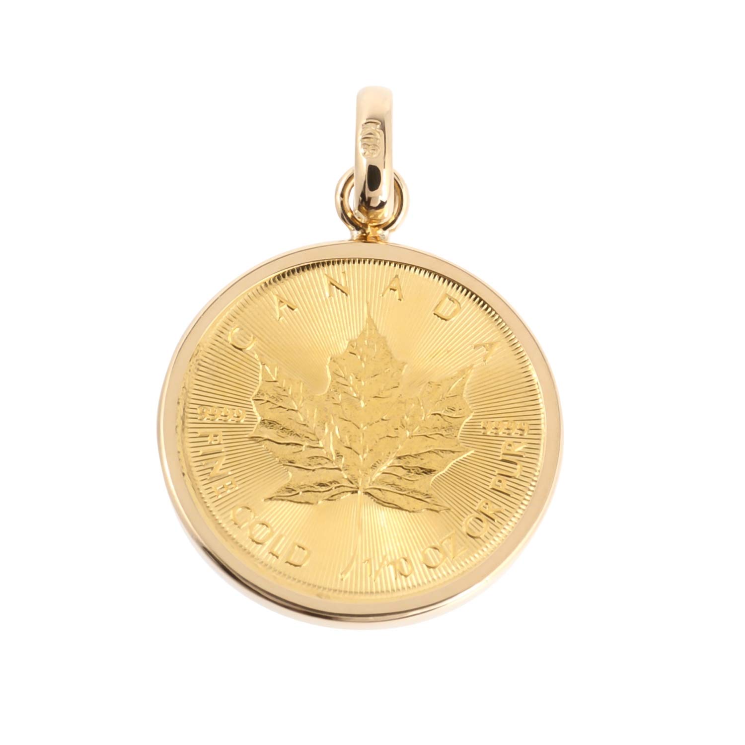 

Coin Pendant Maple Leaf Charles [FAIRY CULLET] K24/18 & 1/10 oz. золотий