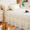 Princess Lace Ruffle Bed Skirt Set - Single Piece Bed Sheet & Mattress Protector