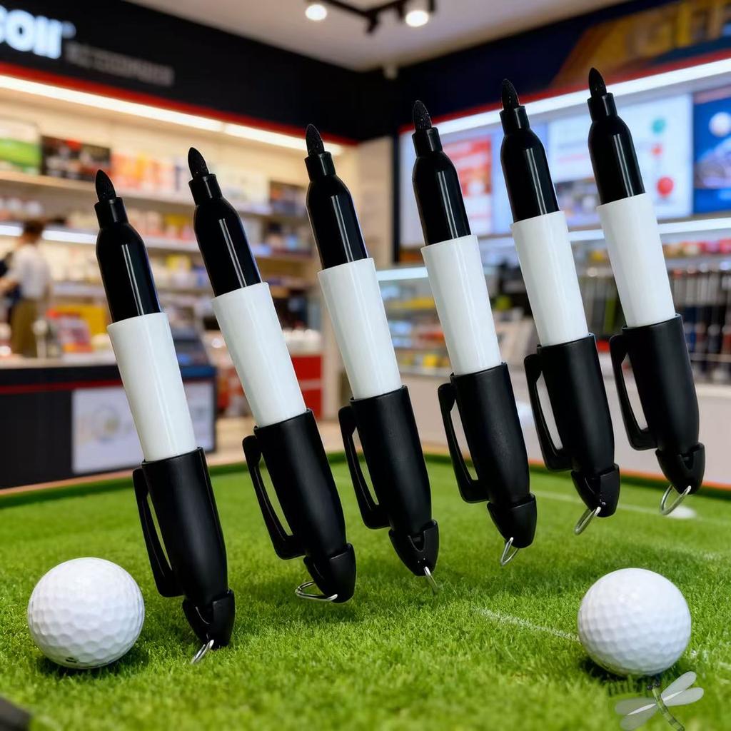 6pcs Special Marking Pen for Golf, Triangular Iron Hook Mini Permanent Marker Pen