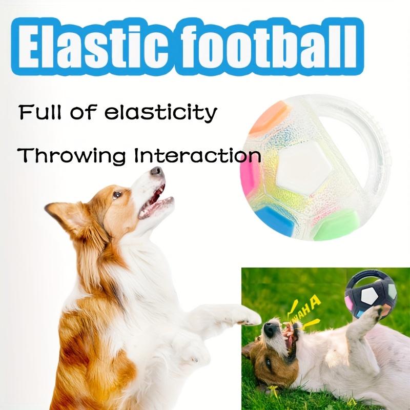 Interactive Dog Toy with Handle, Durable TPR Squeaky Football for Training and Play