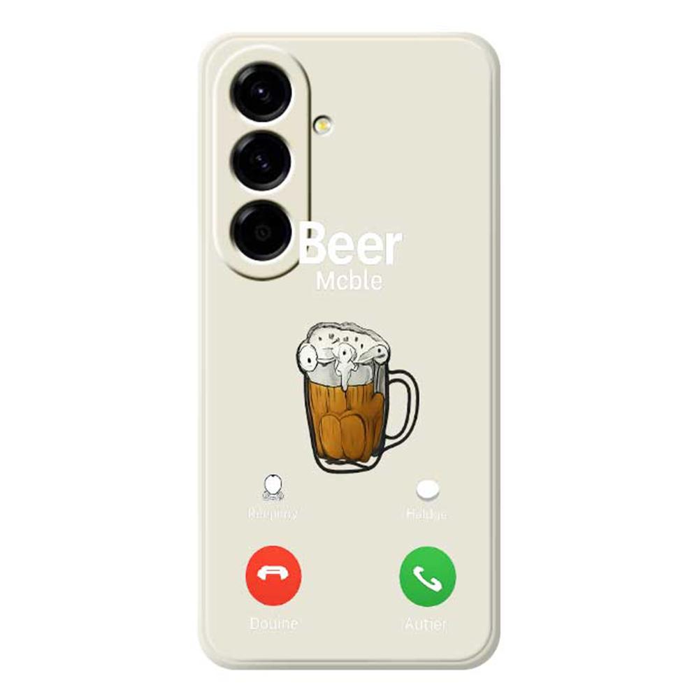For Samsung Galaxy A56 5G Case Beer Pattern Printing Straight Edge TPU Phone Back Cover