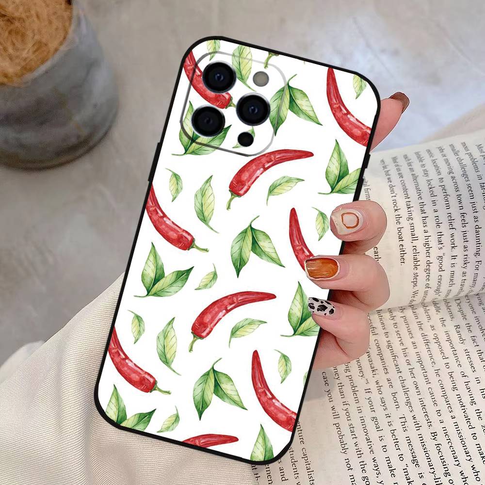 Chili Red Phone Case Silicone Soft For IPhone 17 16 15 14 13 12 11 X XR Plus Pro Max Plus