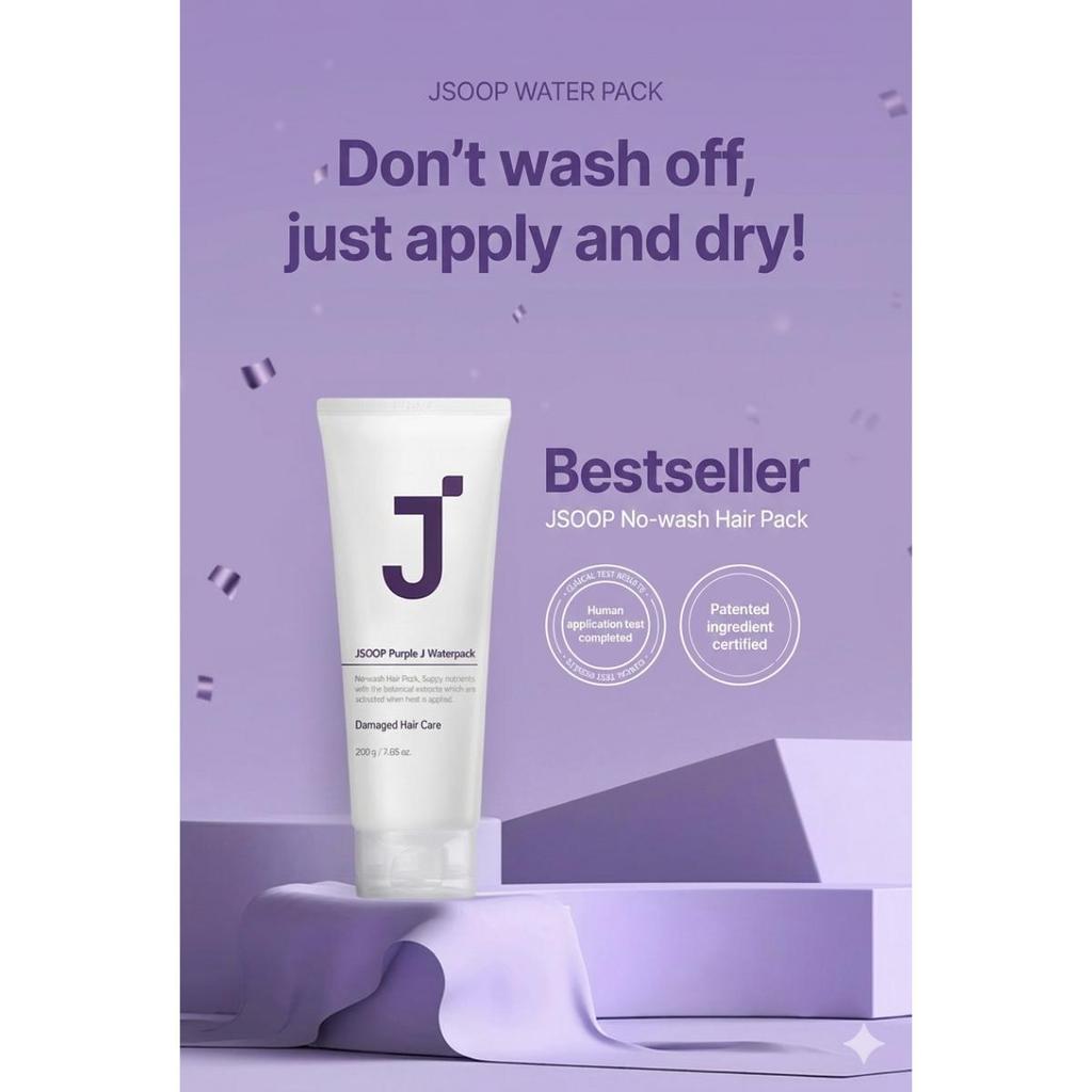 [JSOOP] Silk Keratin Protein Shampoo 1L + Purple J Waterpack 200g (No-Wash Hair Treatment)
