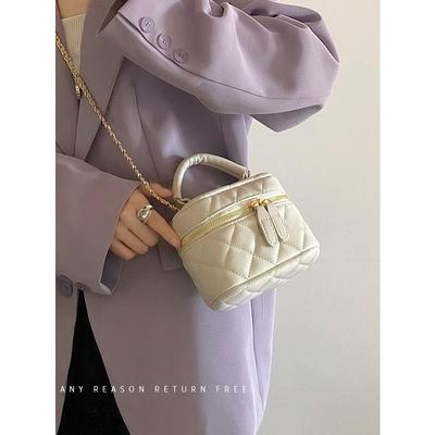 2025 Spring and Summer New Product Portable Mini Bag Rhombus Small Fragrant Wind Chain Bag Versatile Single Shoulder Crossbody Lipstick Small Bag