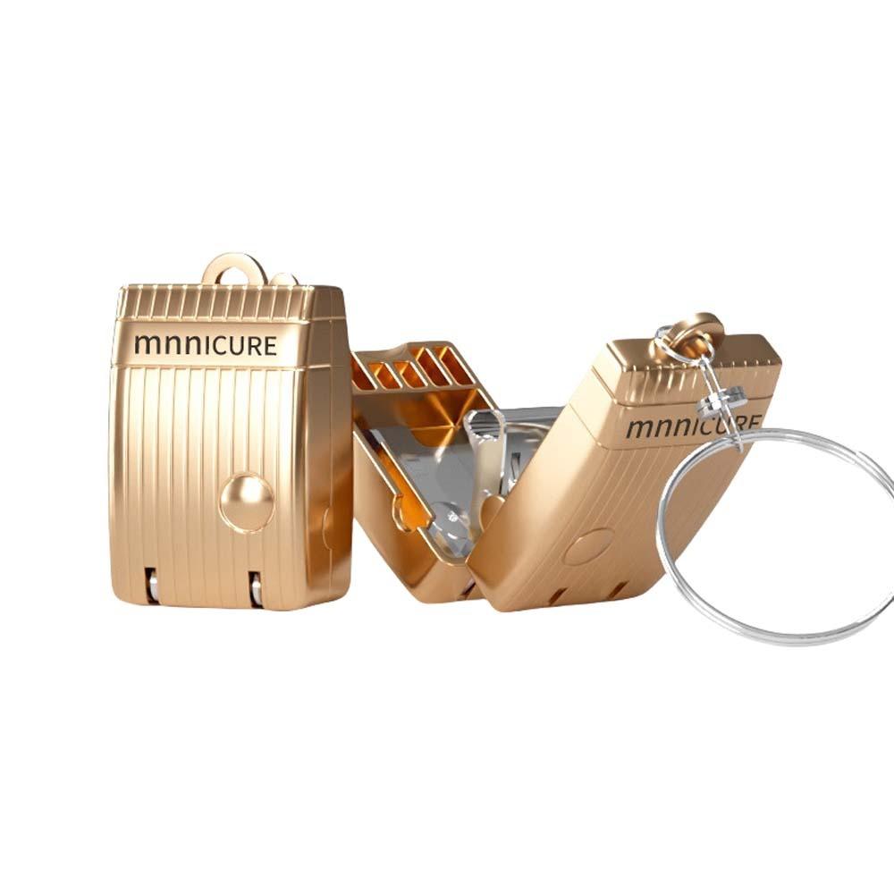 

Bag Pendant Mini Nail Clipper Keychain Stainless Steel Fingernail Clipper Mini Nail File Men/Women StyleB-Gold