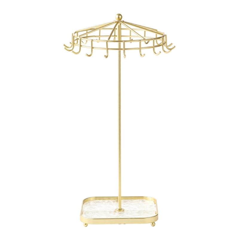 Rotating Jewelry Display Stand Detachable Acrylic Metal Organizers for Necklaces Bracelets Earrings 360 Degree Showcase