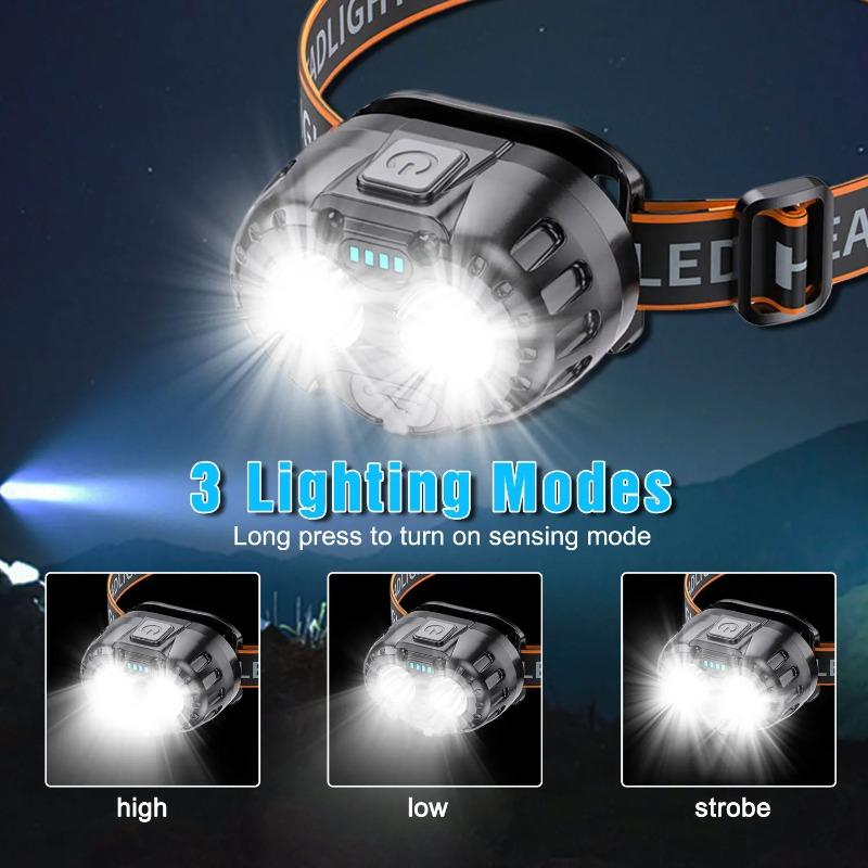 Highlight LED Headlight Motion Sensor Emergency Head Flashlight Forehead Flashlight Outdoor Fishing Camping Waterproof Headlamp