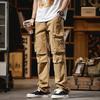 New Autumn Multi-pocket Comfortable Work Pants for Men's Tying Loose Straight Men's Casual Pants