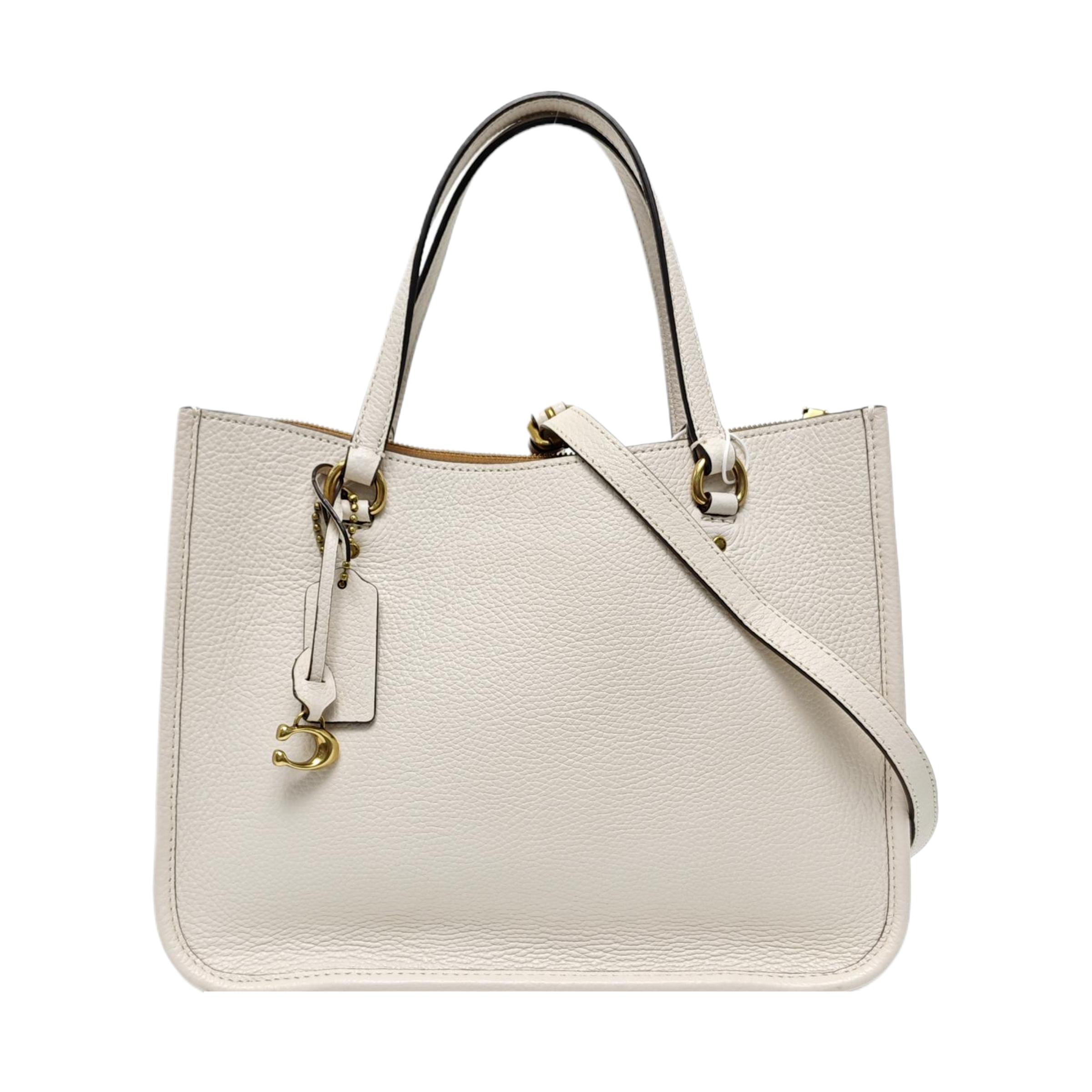 [Pre-Owned] Tyler Carryall White Leather Handbag With Gold Hardware - Very Good #1N83LU0 ONE SIZE