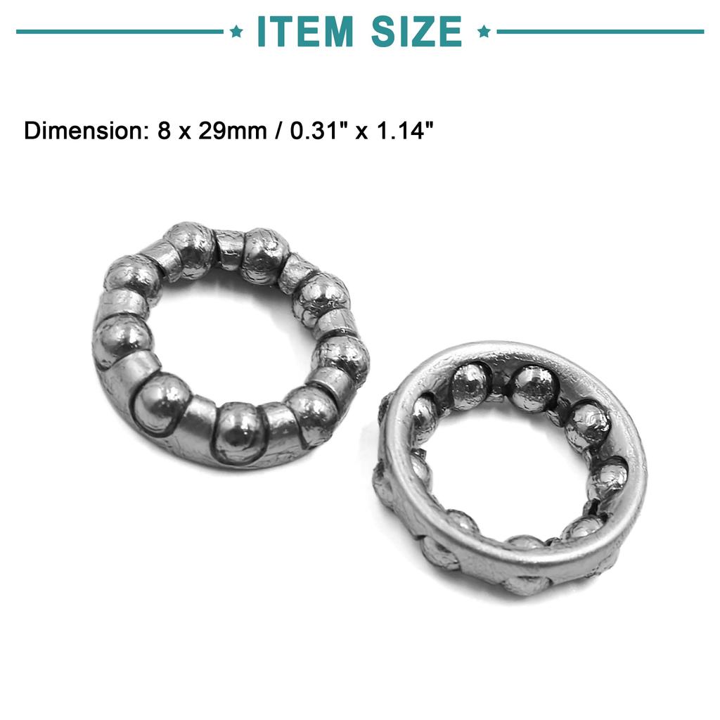 ACROPIX Bicycle Axle Wheel Ball Bearing Cage Retainer 18mm Inner Diameter 9 Universal Ball Silver Tone 10pcs