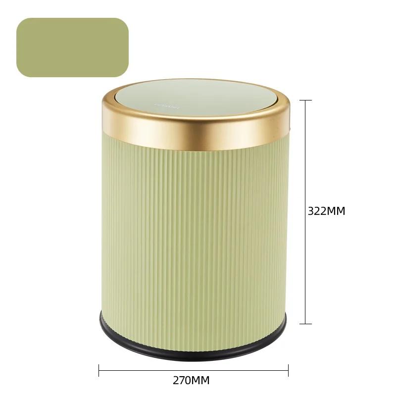 Modern White and Black Double Layered Trash Bin with Press Top Lid Bathroom, Office and Bedroom