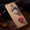 Wooden Magnetic Bottle Opener Rustic Style Rectangular Wall Mounted Bottle Opener Vintage Fridge Magnet Bottle Opener Kitchen