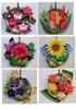 Takaraku Chirimen Craft Flower Round Window Set of 6 Kit,