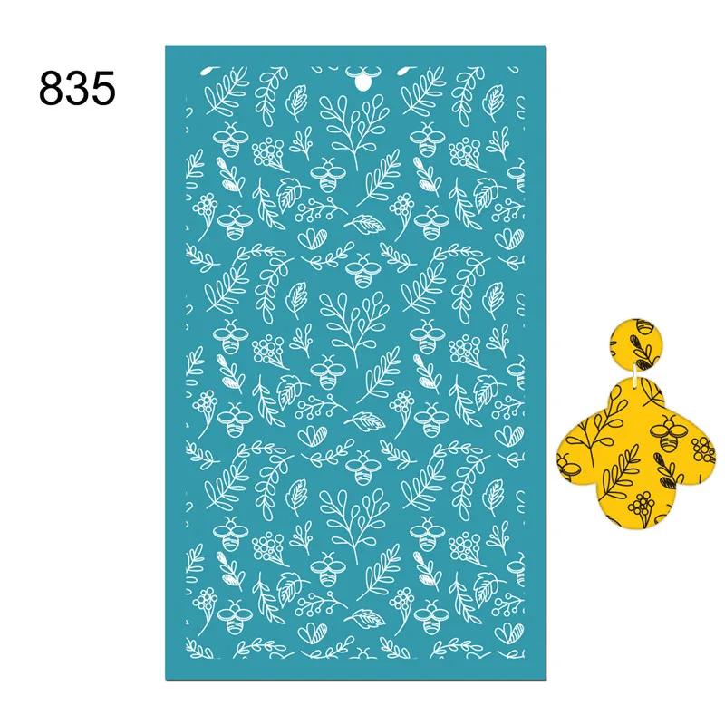 Silk Screen Stencils for Polymer Clay 29 Styles Silk Screen Printing Tool for Polymer Clay Stamp Embosser Earring Jewelry Making