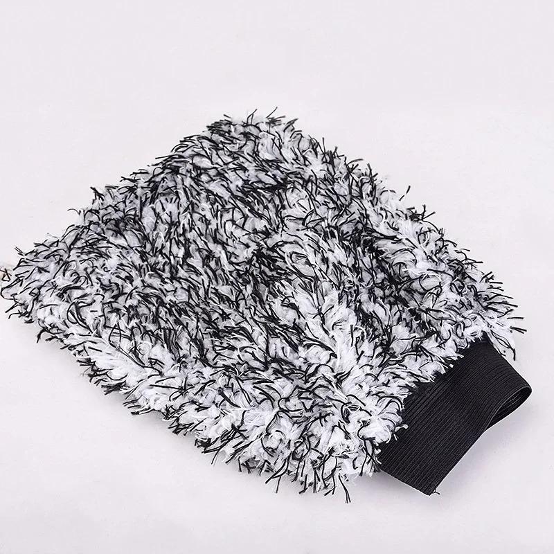 Auto-Reinigungshandschuh Weiche Mikrofaser Verdickter Plüsch Auto-Reinigungswerkzeuge Auto-Detail-Reinigungshandschuh Doppelseitiger Handschuh Autozubehör