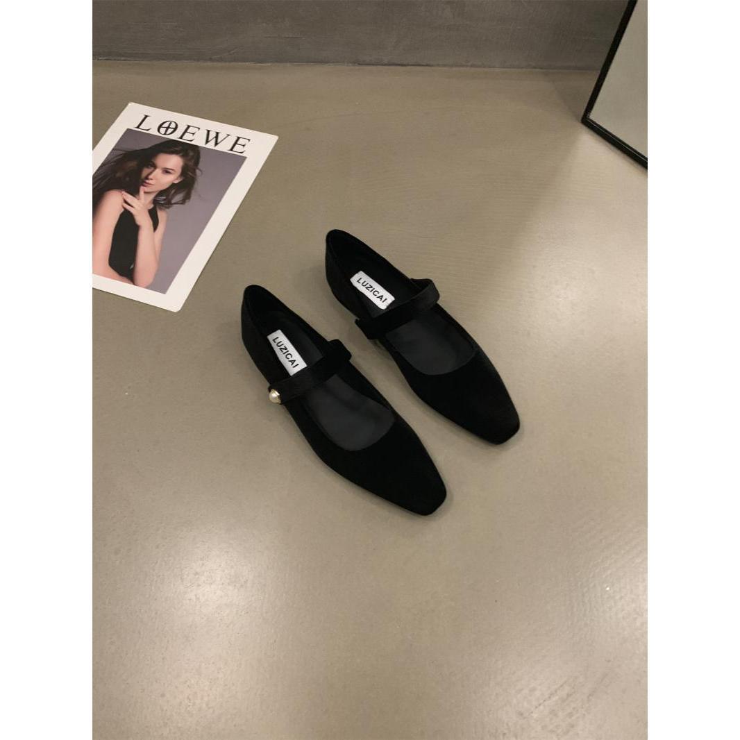 

Retro suede simple comfortable women s shoes spring autumn new gentle low heel style breathable durable single shoe 35 чёрный