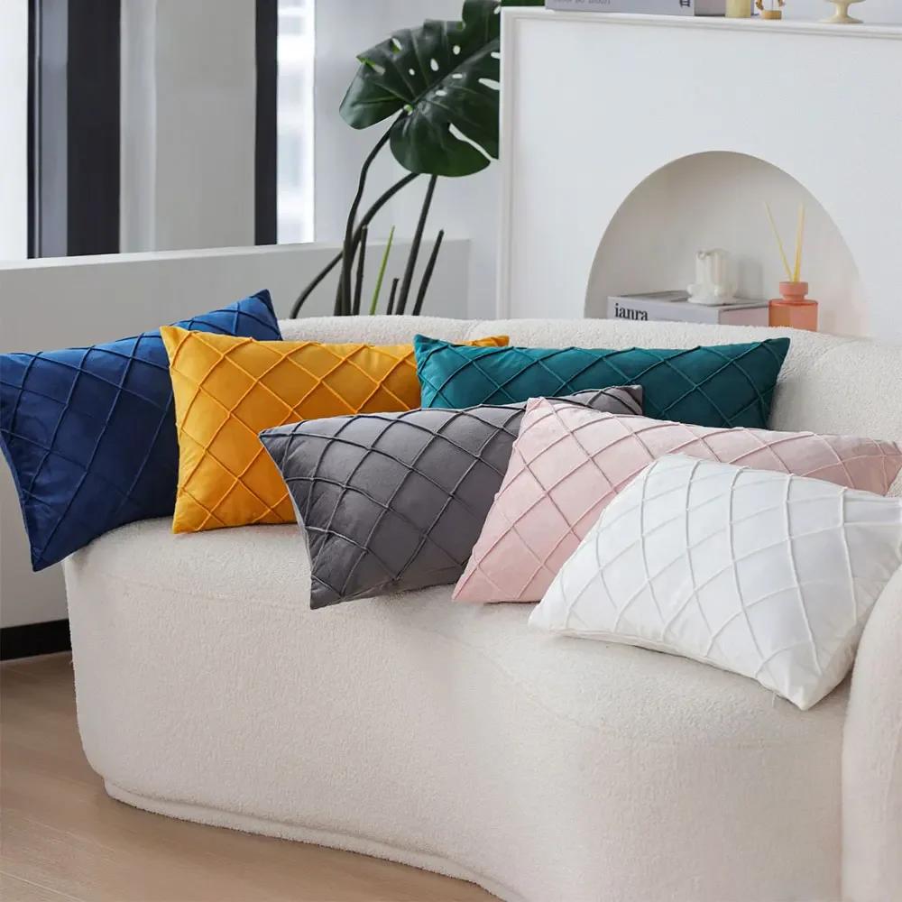 30x50CM Solid Color Rectangular Pillow Cover Ultra Soft Decorative Sofa Throw Cushion Cover Pillowcase Living Room Funda Cojin