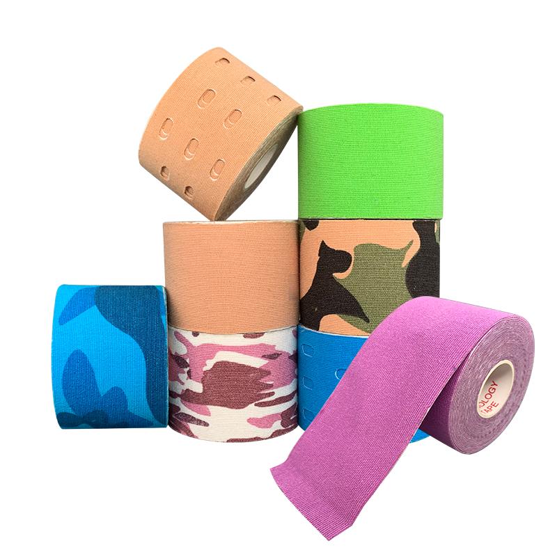 Low Allergy Waterproof Customizable logo Camouflage Sports Muscle Soothing Treatment Tape, 2 Inches * 5 Meters