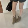 Sudingjia Korean version of pointed suede belt buckle fashion boots for women's 2025 new thin inner height-increasing sleeve fashion boots