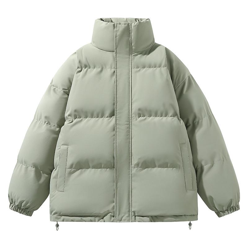 Solid Color Cotton Jacket for Men and Women Same Style Winter Bread Suit Large Size Thickened Warm and Loose Hong Kong Style Casual Jacket