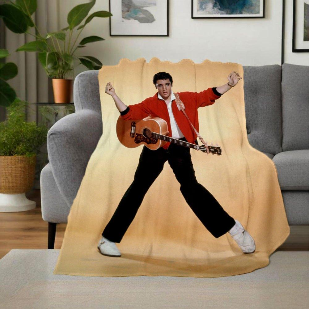 Elvis Presley Costume for Halloween Party Cosplay Dress UpBlanket Flannel Throw Blanket for Sofa, Bed, Travel, Camping, Office, Couch, Chair