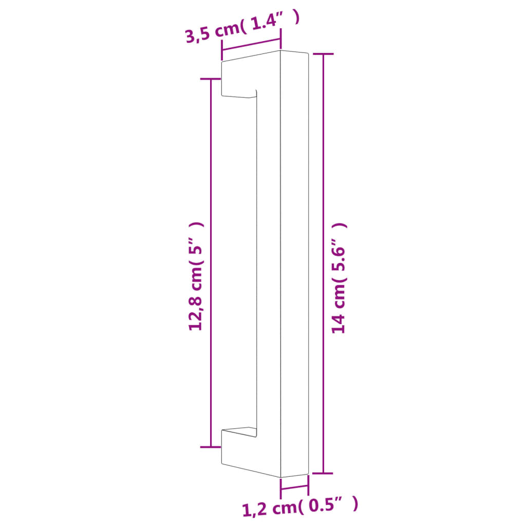 Furniture Handles 20 Pcs Silver 128 Mm Stainless Steel