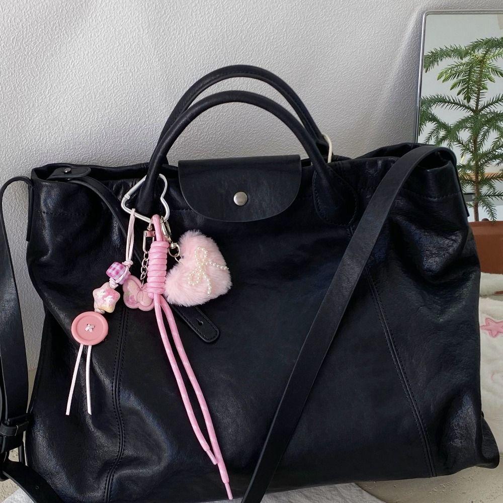 

Ins Braided Rope Car Keyrings Anti-Lost Love Heart Backpack Pendant Luggage Hanging Decoration жовтий