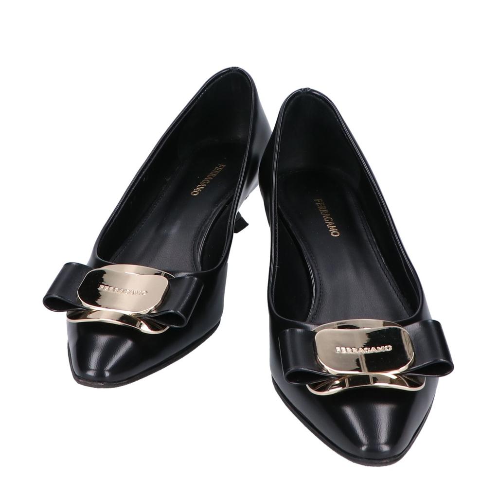 Salvatore Ferragamo [Beautiful Condition] Vara Ribbon Pumps shoes 4C blackUsed