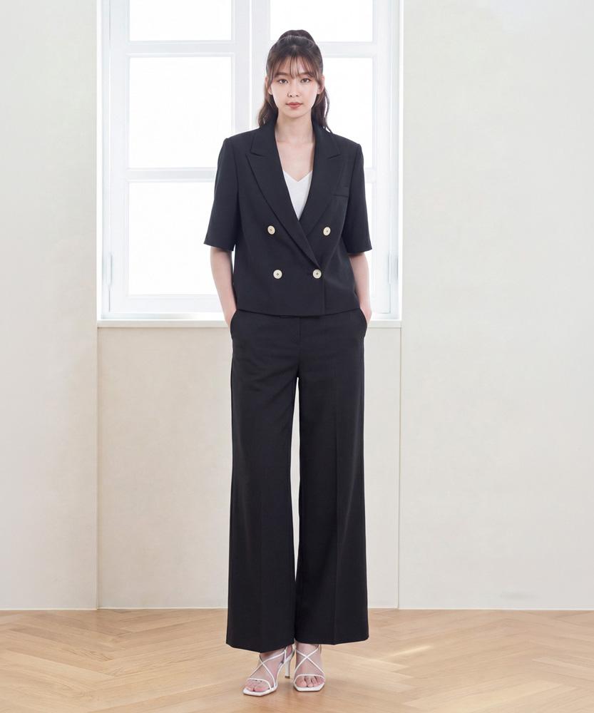 LBYL Black Straight Pocket Stretch Pants