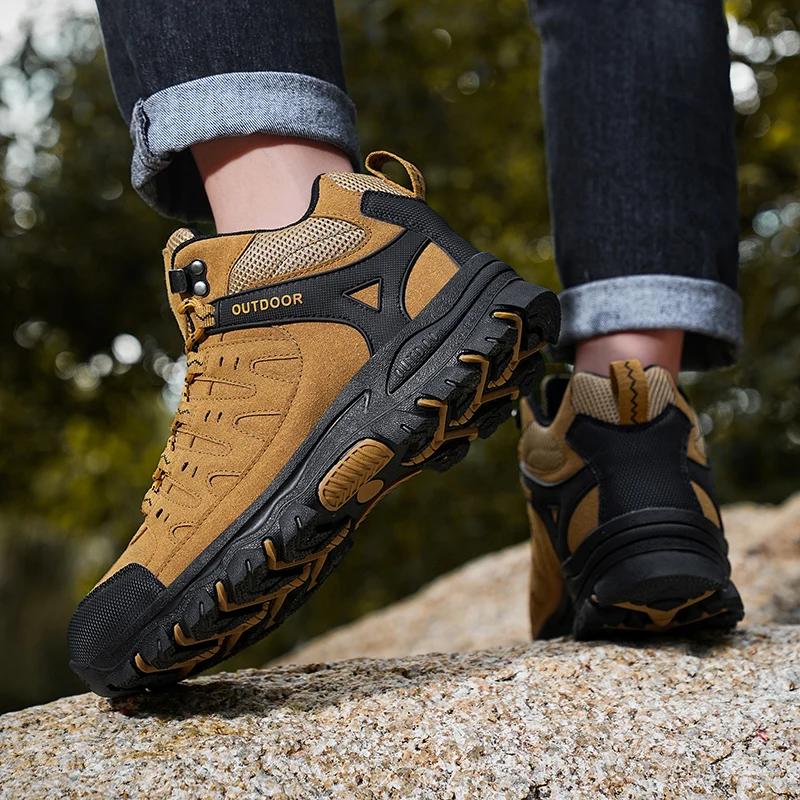 Outdoor Hiking Shoes Men Anti-slip Low-top Soft Casual Sports Shoes Men Comfortable Breathable Lace-up Sports Shoes Men