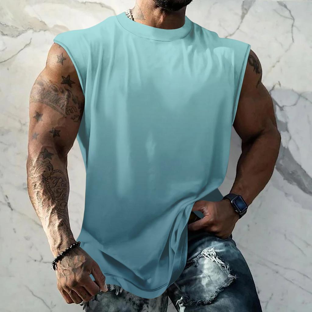 Men Sleeveless Tank Top Muscle Shirt Casual Loose Fit Basic Plain Undershirt Summer Sportswear Workout Gym Vest