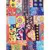 Lebhaftes Patchwork-Damen-T-Shirt - Boho Gemustertes Grafikdesign, Buntes Ethnisches Print-Design für Lässige Alltagsmode