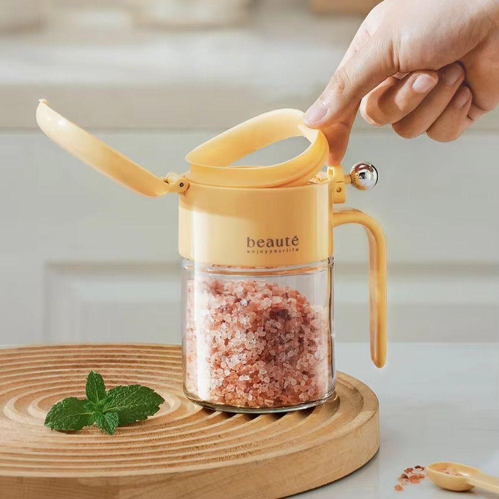 Leak-proof Sugar and Salt Container Push-type Condiment Storage Container  Restaurant
