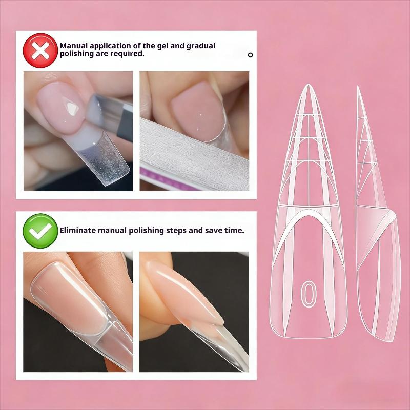 150Pcs French Nail Dual Forms Quick Building Gel Mold Full Cover Tip Salon Quality Extension Nail Art Forms