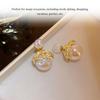 1 Pair Pearl Rhinestone Earrings Fashion Festival Holiday Birthday Engagement Decor Ear Stud Shinny Jewelry for Girls