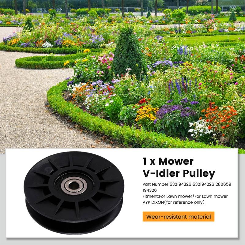 Top Deals Mower V-Idler Pulley For Husqvarna Craftsman Ayp 532194326 532194226 280659 194326 Lawn Mower Parts Garden Power Tools