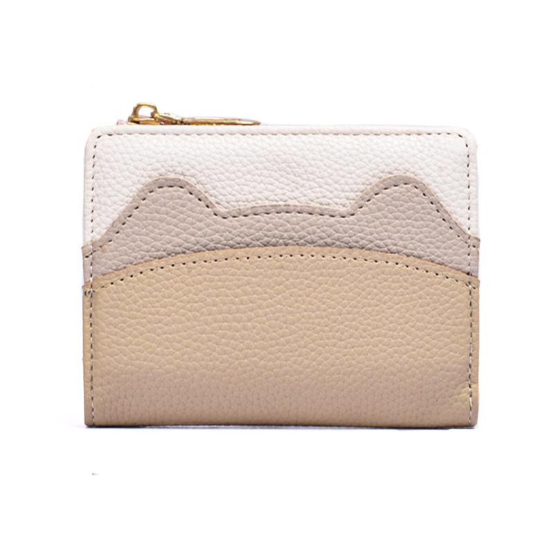 Fashionable Korean-style Women's Wallet  Multi-functional Mini Card Case  Small Student Thin Design  Cute Color-blocking Coin Purse
