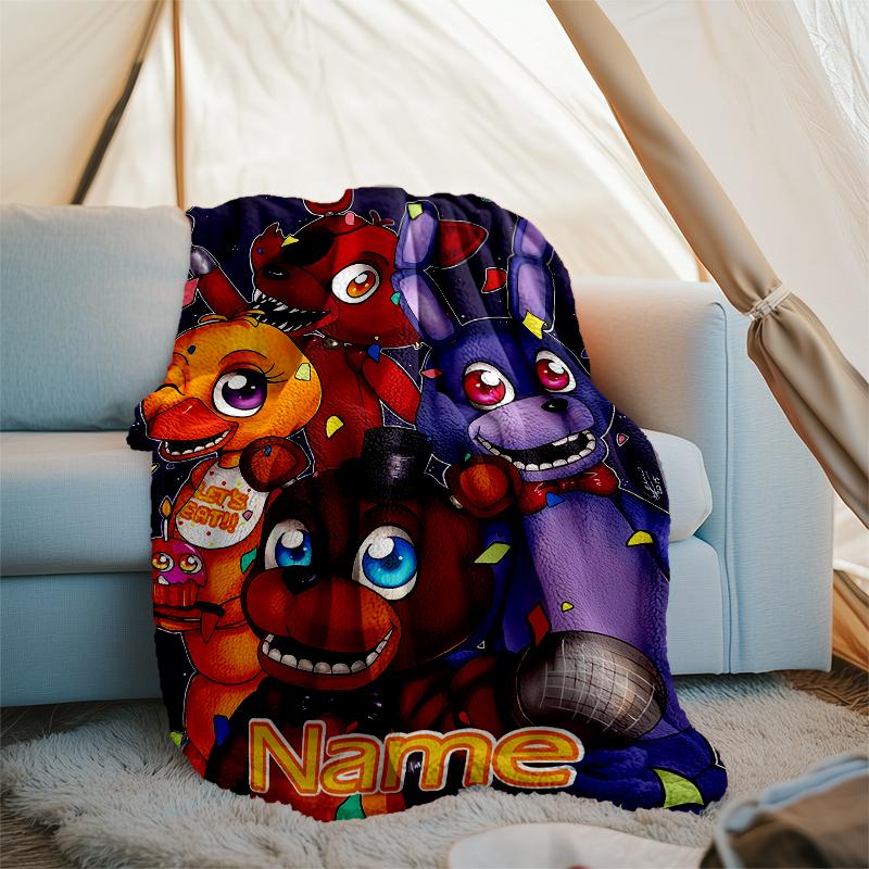 Personalized Custom Name Blanket - Five Nights at Freddy's Print Design,Blanket for Sofa,Bed,Travel,Camping - Soft and Warm, Great Gift