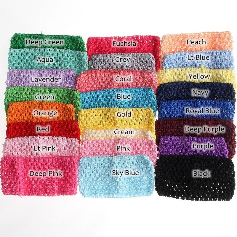10PCS 7CM 2.76" Fashion Knit Headband for Hair Accessories Hollow Out Elastic Hairband for Headwear Hair Flowers