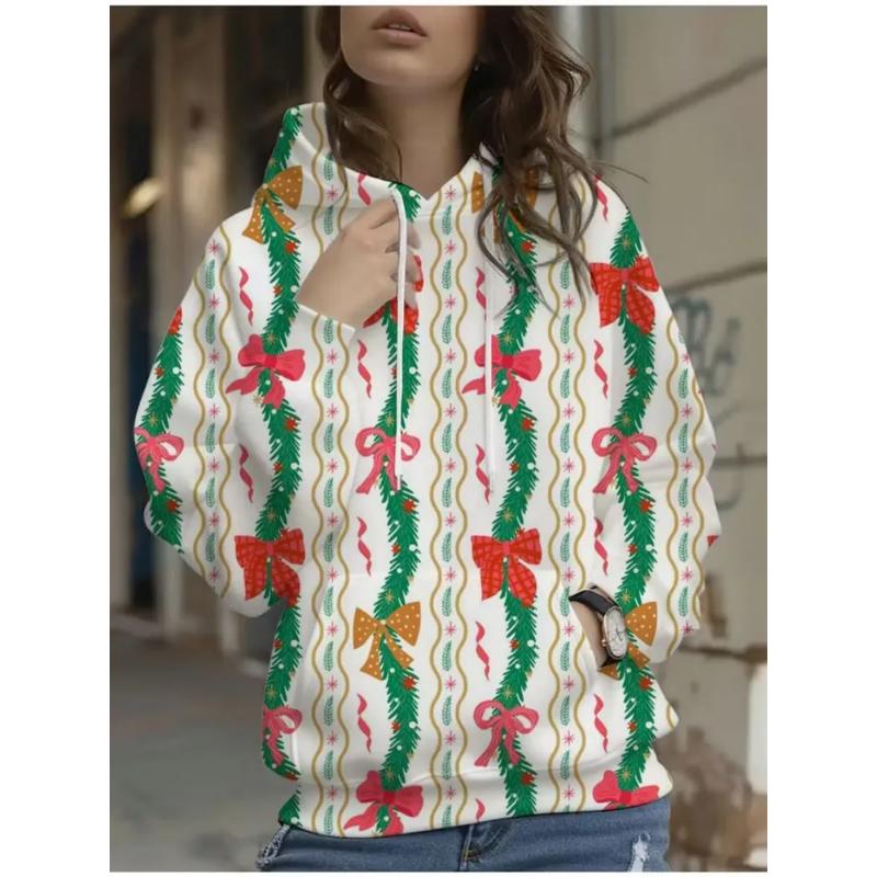 Fashion Women's Hooded Sweater 3D Casual Color Printing Casual Long Sleeve Sweater
